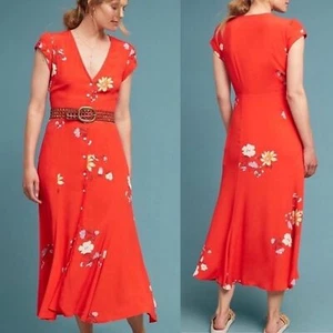 Maxi Vestido Rojo Anthropologie Capuleto Lanesboro, Nuevo con Etiquetas, Pequeño - Imagen 1 de 12