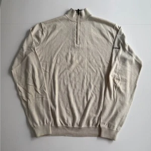 Aquascutum 1/4 Zip Sweater Large L 100% Cotton Preppy Jumper Luxury Classic - Picture 1 of 10