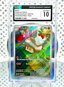 Tarjeta Pokémon rara ilustración secreta evolucionada de Paldea CGC 10 Nacli 220/193 - Imagen 1 de 1