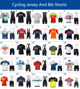 mens Cycling Short Sleeve Jerseys Bib Shorts Cycling Jersey Cycling Team Kits - Picture 1 of 55