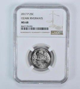 2017-P Washington Quarter ATB Ozark Riverways MS68 NGC - Picture 1 of 5