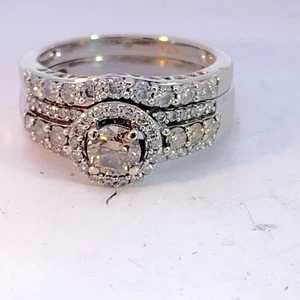 Damen Diamant Hochzeit Set 57 Diamanten 1,20 Karat T.W. 14K Weißgold (MI1060431) - Bild 1 von 12