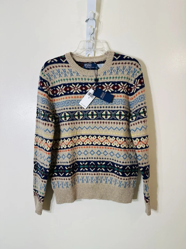Polo Ralph Lauren Cuello Redondo Mezcla Lana Jersey Suéter Crema Nuevo Con Etiquetas Talla S $398.00 Foto 1 de 4