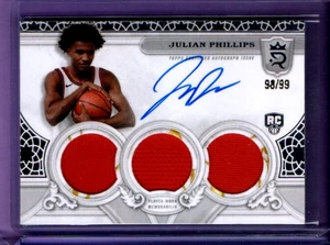 2023-24 TOPPS ROYALTY JULIAN PHILLIPS RC TRIPLE JERSEY AUTO # 98/99 - Picture 1 of 2