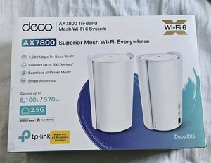 TP-Link Deco X95 WiFi 6 Mesh Router 2-Pack Ax7800 Tri-Band - Afbeelding 1 van 7