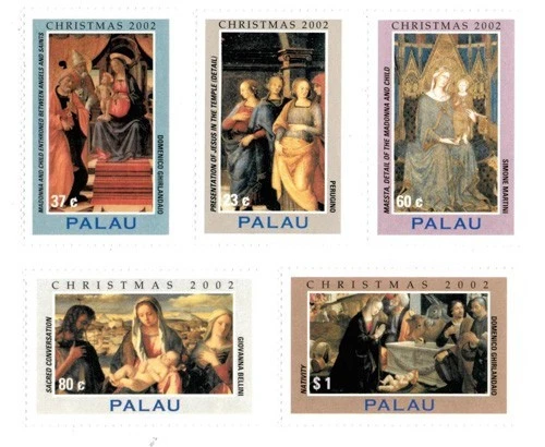 Palau 2002 - Christmas Art - Set of 5 Stamps - Scott #699-703 - MNH - Image 1 of 1