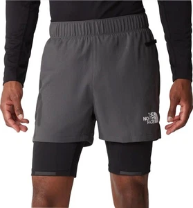 The North Face Lab Dual Mens Running Shorts Grey 2 In 1 Twin Short Run Training - Picture 1 of 5