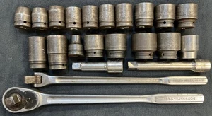 Proto Snap On Craftsman 22 Piece 3/4” Drive Socket Set Ratchet Breaker Bar USA - Bild 1 von 9