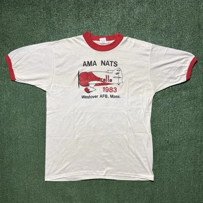 De colección Años 80 AMA Nationals Westover Base Aérea Modelo Avión Para Hombres XL Timbre Foto 1 de 4