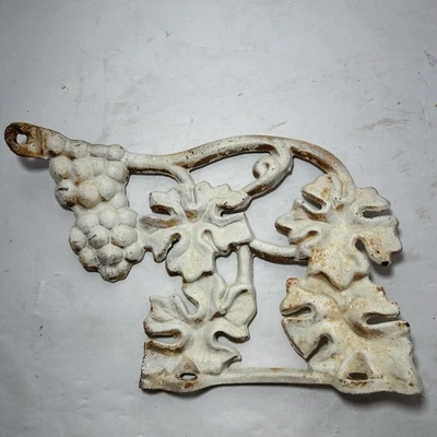 Antique Victorian Grape Vine Cast Iron Seat Chair BACK LEFT PART Patio Garden - Image 1 of 4