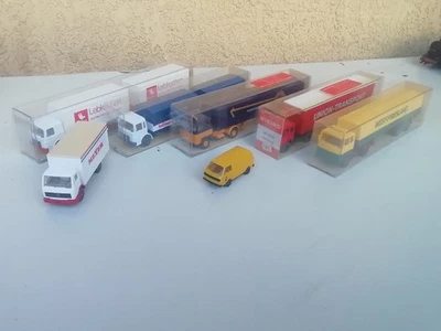 CAMION LOTTO 6 CAMION+1 FURGONE TRANSPORTER:1 MOTRICE+3 ARTICOLATI+2 AUTOTRENI - Immagine 1 di 4