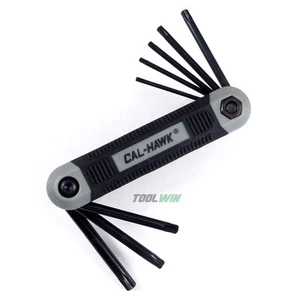Juego de llaves Torx plegables 8 piezas llave estrella T9 T10 T15 T20 T25 T27 T30 T40 - Imagen 1 de 6