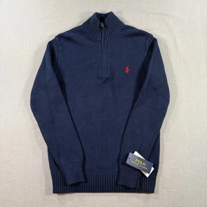 NWT Polo Ralph Lauren Estate Rib Quarter Zip Sweater Mens XS Blue Knit Pullover - Picture 1 of 10