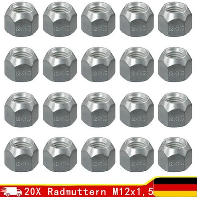20x Radmuttern Kegelbund Stahlfelgen M12x1,5 SW19 für Ford Fiesta Focus Escort - Bild 1 von 4