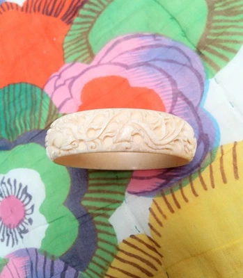 Vintage 1920s Chinese Dragon Bangle. Hand Carved Celluloid. Gift Wrapped. - Image 1 of 4