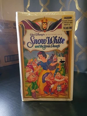 Vintage Vhs Snow White And The Seven Dwarfs K-Mart Sticker HTF NEW Sealed  - Image 1 of 4