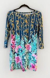 Lilly Pulitzer Tropical Floral Bamboo Stretch Dress 3/4 Sleeves Pullover XS - Picture 1 of 10