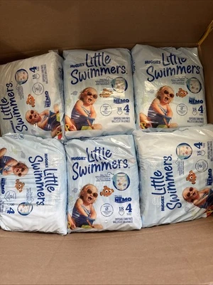 Упаковка из 14 маленьких пловцов HUGGIES Disney Nemo размер 4 24–34 фунта 18 подгузников Swimpant 252 - Изображение 1 из 4