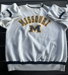 Vintage Missouri Tigers Embroidered Crew Sweatshirt XL Black/Gold/Gray Mizzou - Bild 1 von 15