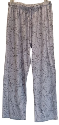 Pantalones para dormir Tahari para mujer elásticos azules/grises cachemira con cordón grandes Foto 1 de 4