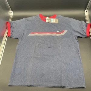 Vintage 2000s Y2K Nike Swoosh T Shirt Adult XL Blue Mens Medium - Picture 1 of 5