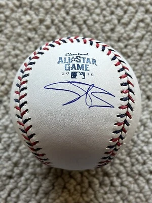 Shane Bieber Signed Rawlings 2019 All Star Game Baseball MVP Beckett BAS COA - Image 1 of 4