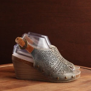 Pikolinos Sandalen WMS Gr. EU 38 US 7,5-8 blau grün Benissa Keilabsatz Slingback Schuhe - Bild 1 von 17