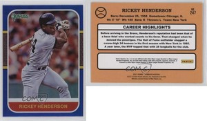 2021 Panini Donruss Retro 1987 Holo Blue Rickey Henderson #247.1 HOF