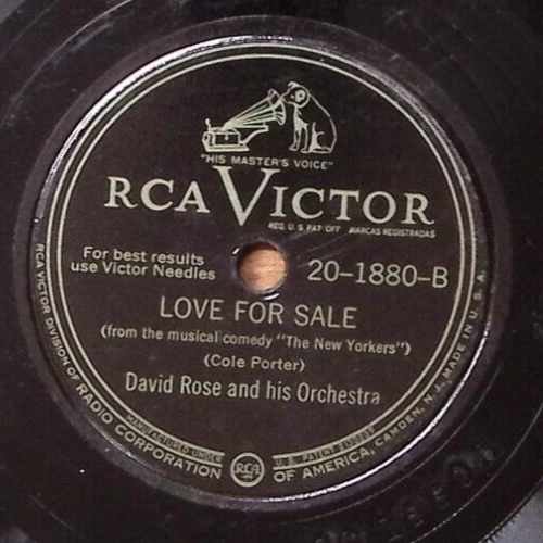 DAVID ROSE  BEGIN THE BEGUINE / LOVE FOR SALE RCA VICTOR RECORDS  78 RPM 205 Foto 1 de 3