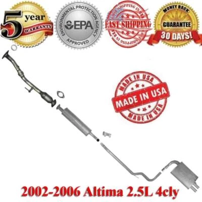 Silenciador de escape Systerm + convertidor catalítico para Nissan Altima 2002-2006 2,5 L Foto 1 de 4