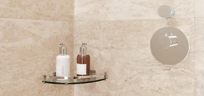 Estante de la Ducha Cromo Vidrio Eck-Ablage Cuadrante Almacenamiento Soporte - Imagen 1 de 4