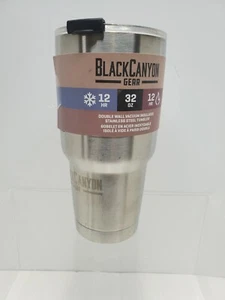 VASO BLACKCANYON OUTFITTERS R BCO32OZSS 32 OZ CON TAPA ABATIBLE CERRADA PLATEADA - Imagen 1 de 3