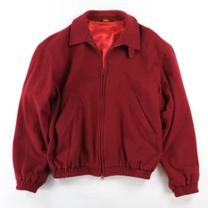 Vintage Bachrach Maroon Red Bomber Varsity Jacket Wool Cashmere Mens Size Large - Picture 1 of 10