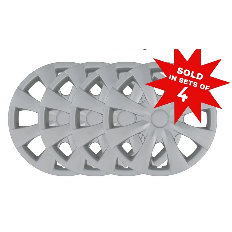 Conjunto de tampas de calotas de roda com acabamento prata 15" para rodas de aço Corolla 2009-13 - Imagem 1 de 3