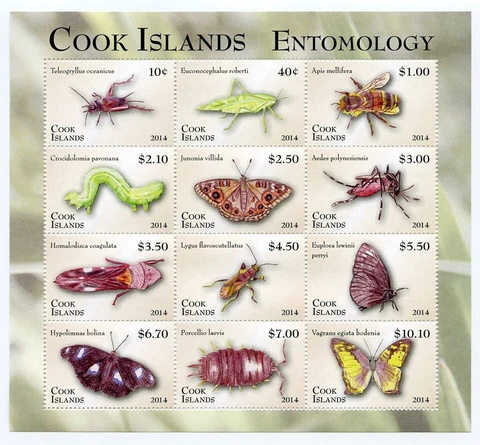 Cook Islands #SGMS1739 MNH M/S 2014 Arthropods Insects [1503 Mi1906-Mi1917] Cover