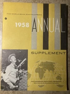 VINTAGE THE WORLD BUCH ENZYKLOPÄDIE 1958 JÄHRLICHE BEILAGE; TASCHENBUCH - Bild 1 von 7
