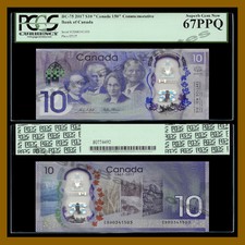 Canada 10 Dollars, 2017 P-112 New BC-75 (Canada 150 Commemorative) PCGS 67 PPQ