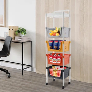 Floor-Standing Fruit Vegetable Storage Basket Kitchen Storage Basket Organizer - Picture 1 of 12