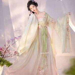 Hanfu Dress Accessory Blue Green Pink Summer Fairy Traditional Chinese Style Set - Picture 1 of 27