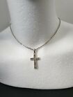 VINTAGE STERLING SILVER CROSS WITH 18