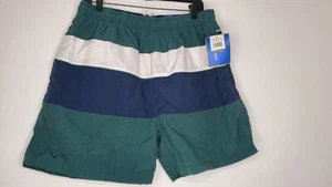 NEW BurryLane Nylon Swim Trunks Board Shorts Men's XL Hunter Green, Blue, White - Picture 1 of 8