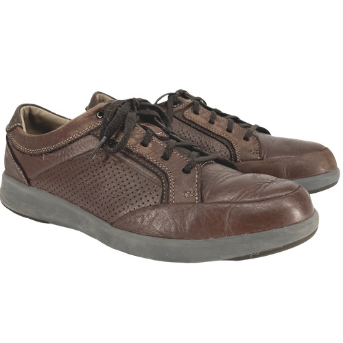 Scarpe casual Clarks da uomo Un Trail Foam in pelle marrone Ortholite Oxford 10M