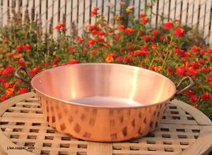 Marmellata in rame 8 Qt con labbra arrotolate e manici in ghisa, Made in France - Foto 1 di 4