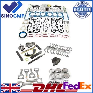Engine Rebuild Kit Gaskets Timing Chain Kit Pistons For Audi A6 S5 A8 Q5 Q7 3.0T - Picture 1 of 17