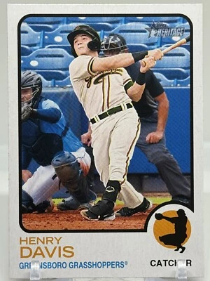 2022 Topps Heritage Minor League Henry Davis SP #201 Pirates - Image 1 of 3