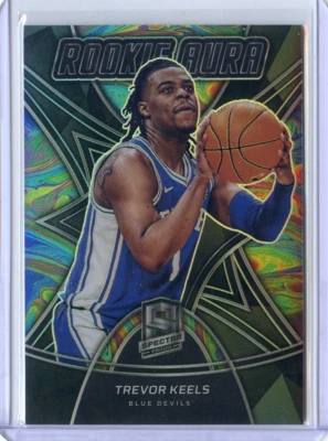 2022-23 Panini Chronicles Spectra Rookie Aura RC NO. 3 Trevor Keels - Duke Blue - Image 1 of 3