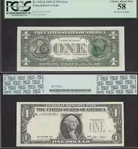 $1 2009 Overprint on Back Error Serials + Seals Wrong Side PCGS Ch Abt New 58 - Picture 1 of 1