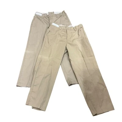 Lot 2 Red Kap Mens Industrial Pant Khaki 32W x 29L  Beige Cap tan Brown straight - Image 1 of 4