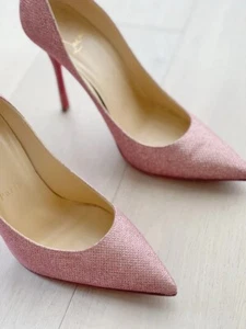 CHRISTIAN LOUBOUTIN Pointed Glitter Pumps (SIZE 38.5) - Picture 1 of 5