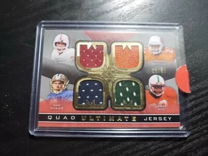 π₯π¨π₯2013 Upper Deck Ultimate Quad Jersey ELWAY/MARINO/RICE/SANDERS 5/35 - Picture 1 of 3